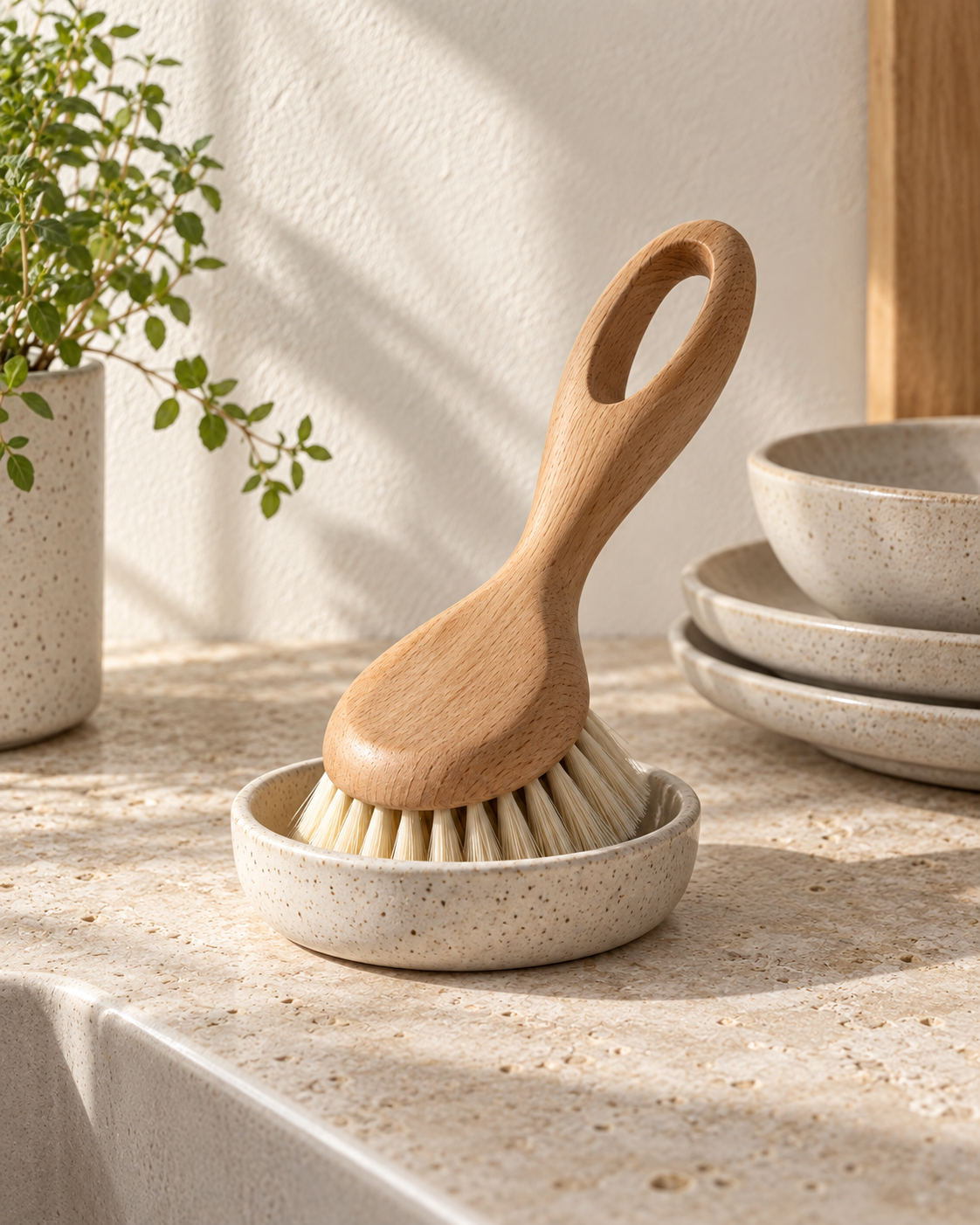 OSLENTA Arc Dish Brush ceramic rest