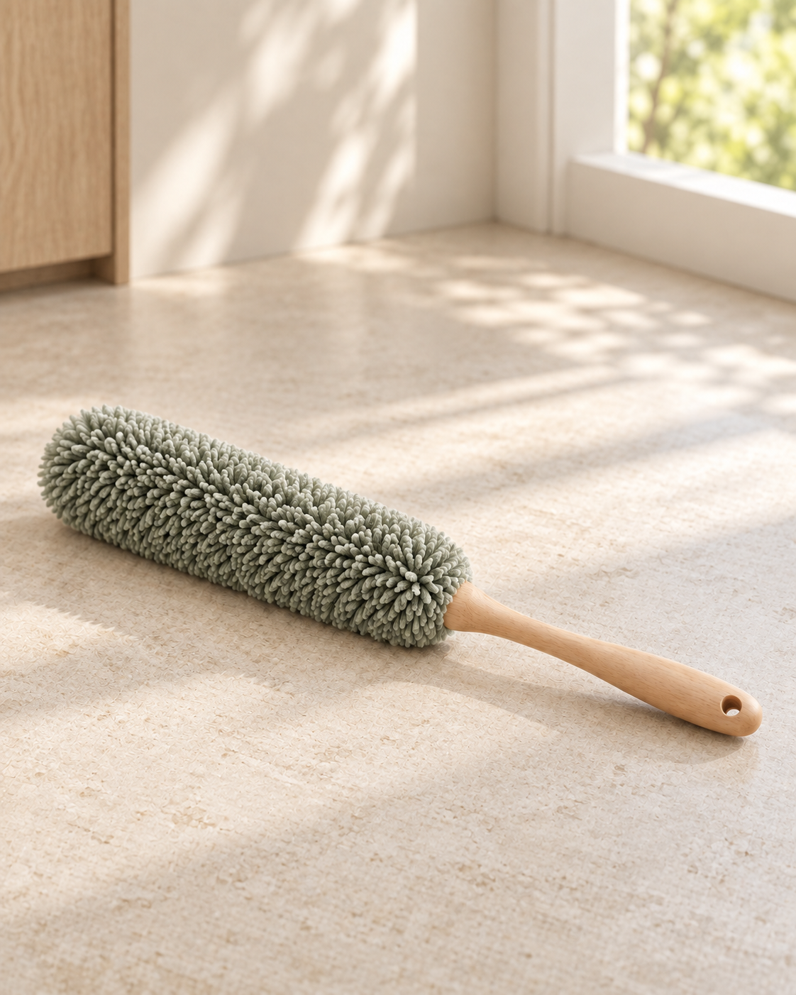 Moss Dusting Wand in natural daylight