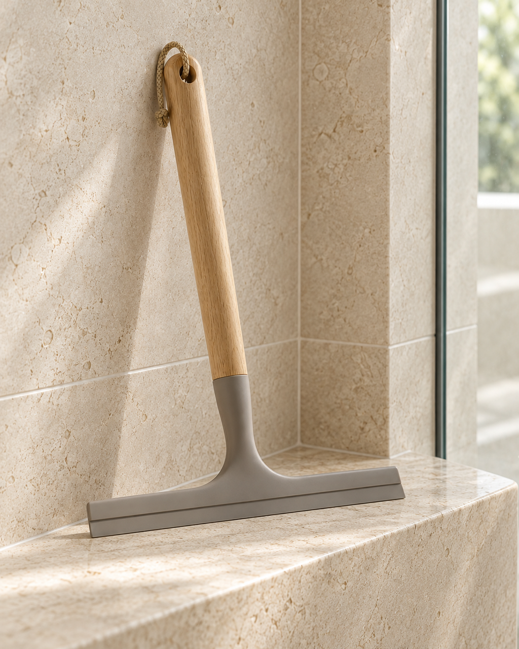 OSLENTA Linea Glass Squeegee shower ledge